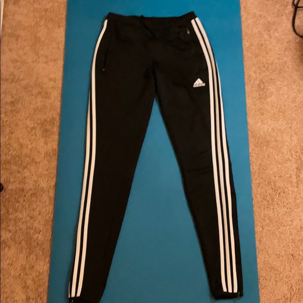 Black and White Adidas pants